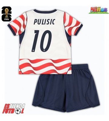 Estados Unidos Christian Pulisic #10 Primera Equipación Niños Mundial 2026 Manga Corta (+ Pantalones cortos)